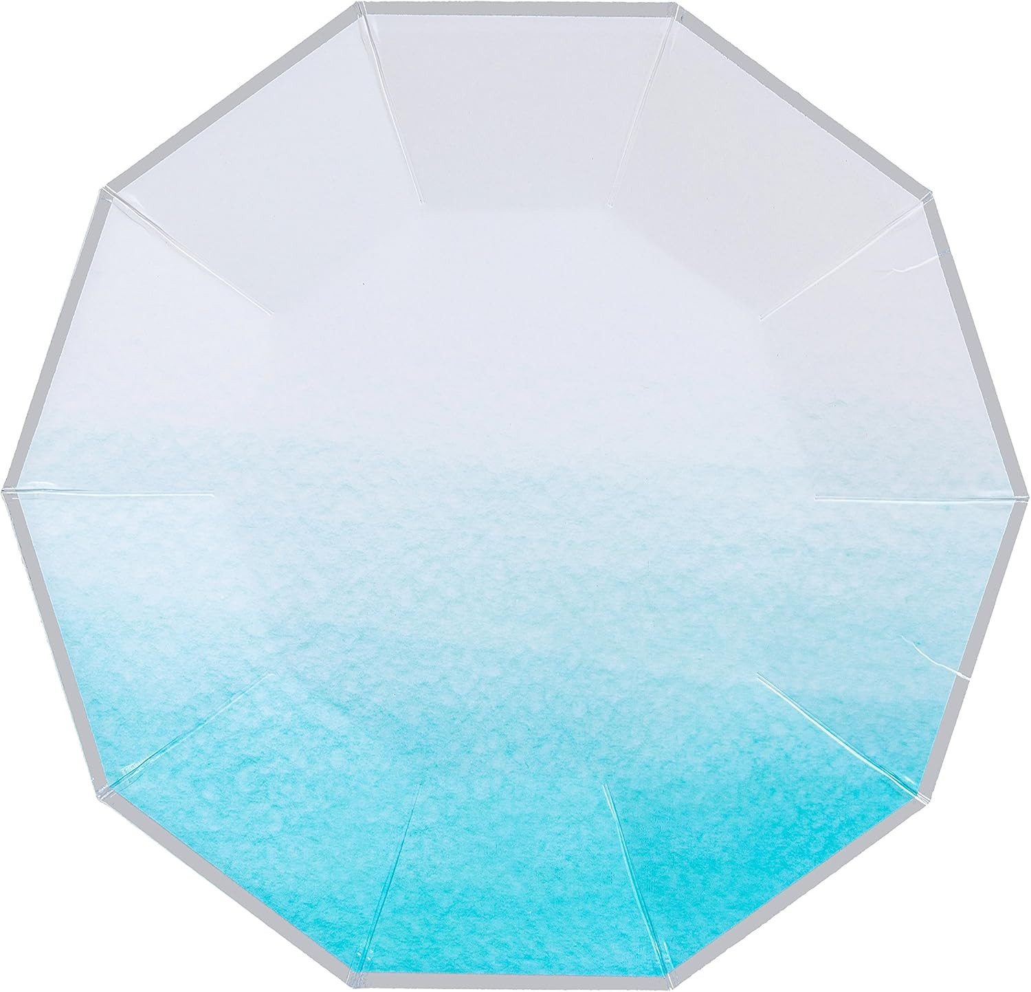 Fire and Creme Surf Foiled Party Paper Plates Silver White Blue Ombre 9 x 9" - Pack of 8 (Large) | Amazon (US)