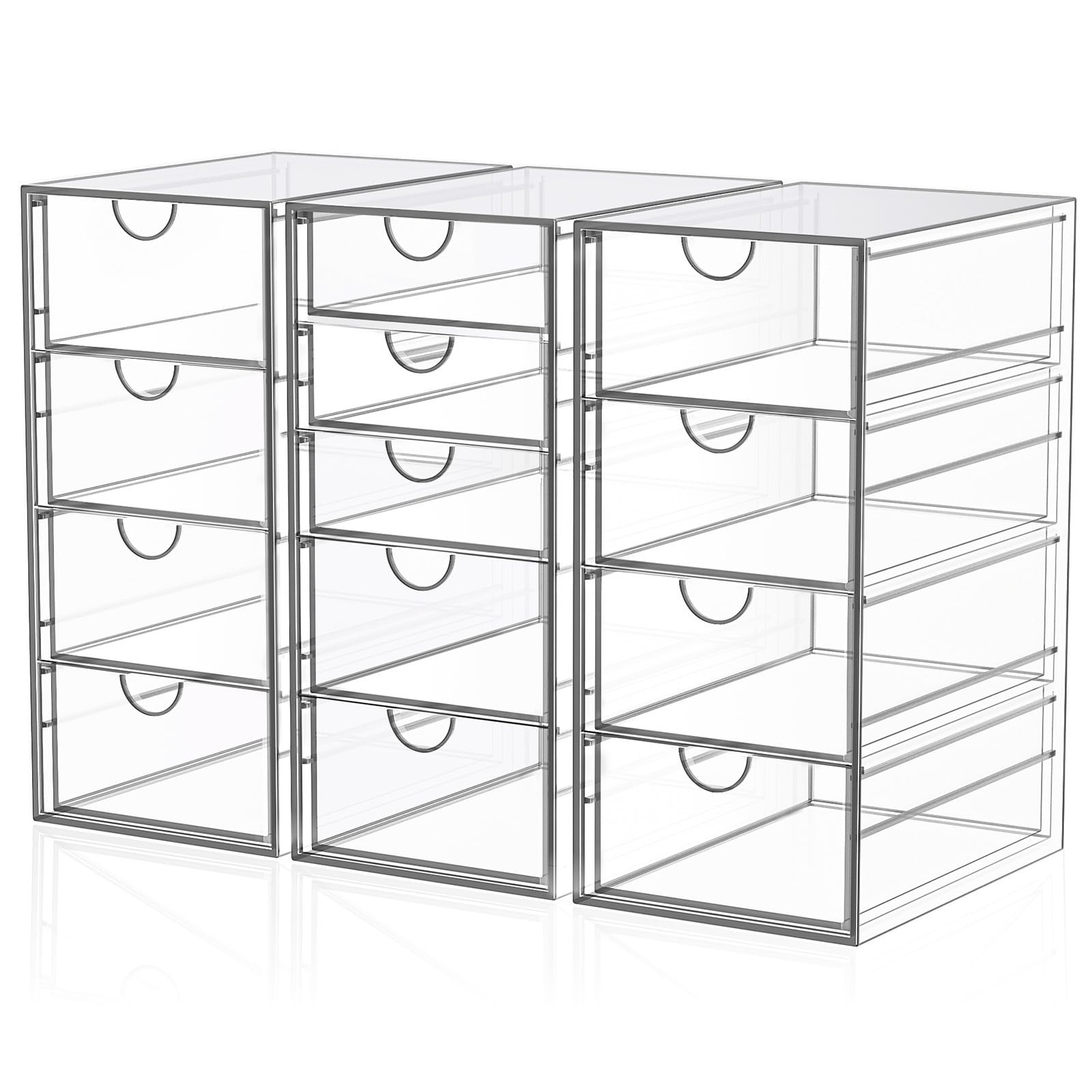 Acrylic Desk Organizers And Accessories With 13 Drawers, Office Desktop Drawers, Plastic Makeup O... | Amazon (US)