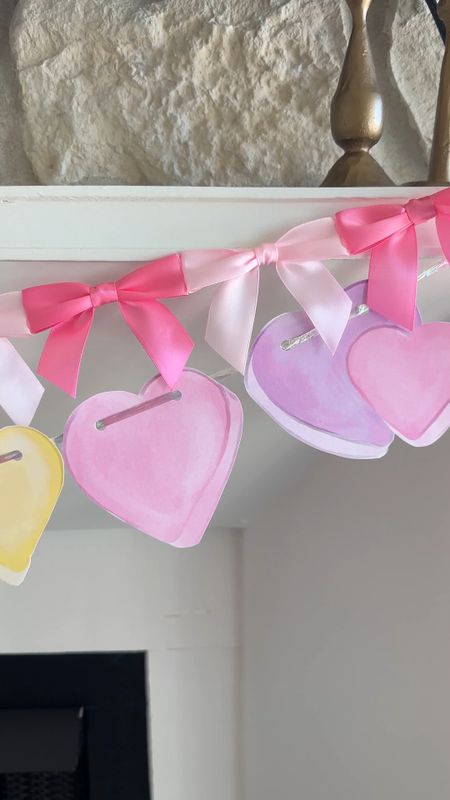 Bow garland and valentines party decor  