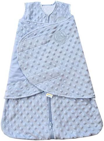 HALO Sleepsack Swaddle, 3-Way Adjustable Wearable Blanket, TOG 3.0, Velboa, Blue Plush Dots, Small,  | Amazon (US)