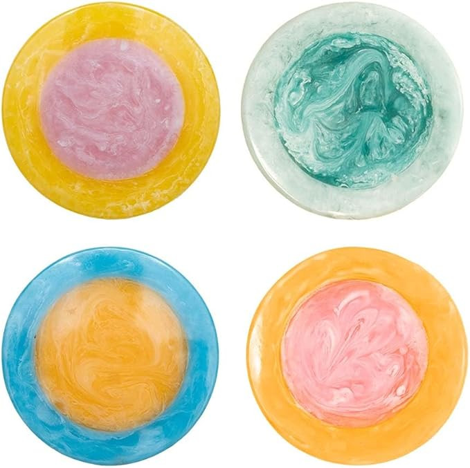 Folkulture Coasters Set of 4 | 4" Round Resin Drink Coasters for Coffee Table Decor |Best Boho D... | Amazon (US)