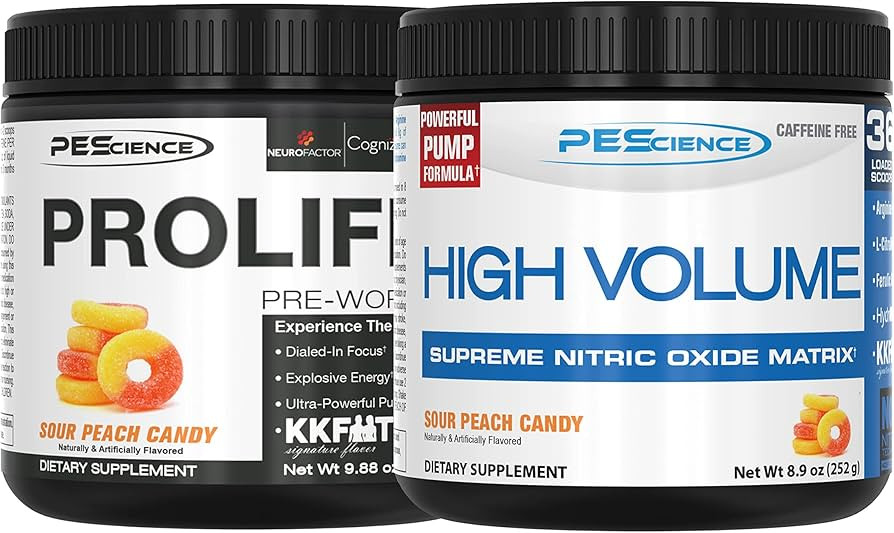 PEScience High Volume + Prolific Pre-Workout Stack, Powerful Nitric Oxide & Energy Supplement Bun... | Amazon (US)