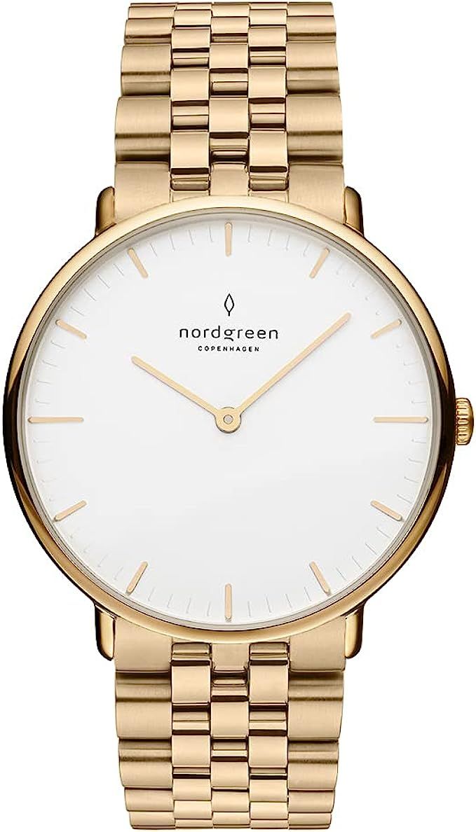 Nordgreen Philosopher Scandinavian Gold Watch with Interchangeable Straps | Amazon (US)
