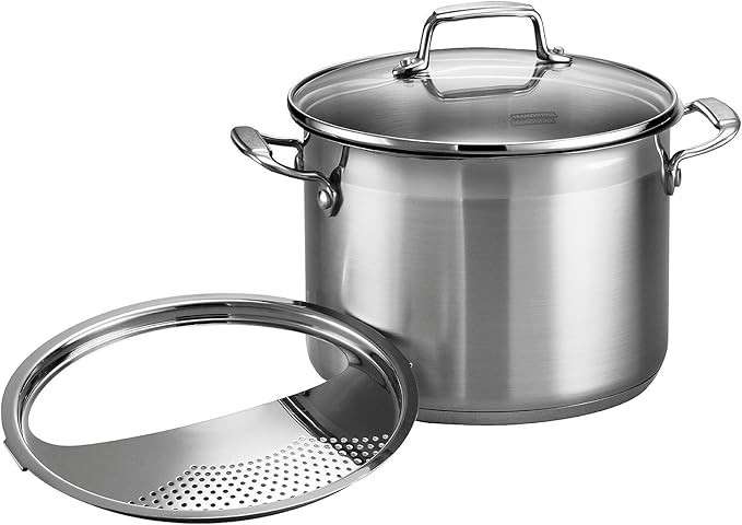 Tramontina Gourmet Stainless Steel 6-Quart Pasta Pot with Lid and Strainer | Amazon (US)