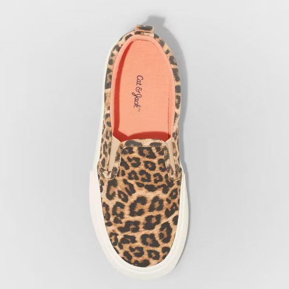 Girls' Madison Leopard Print Slip-On Sneakers - Cat & Jack™ Brown | Target