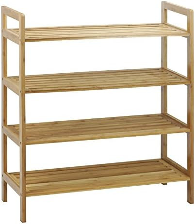 Oceanstar 4-Tier Bamboo, Natural Shoe Rack, Medium | Amazon (US)