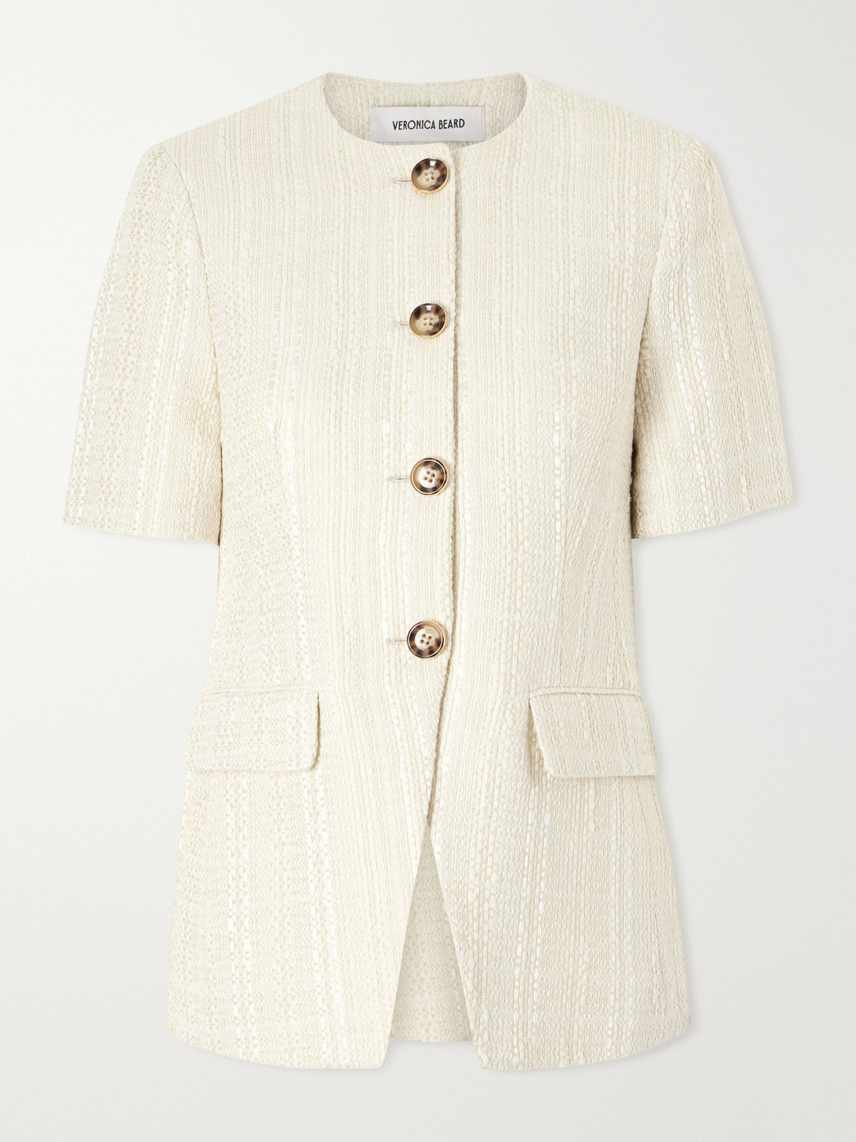 Veronica Beard - Bodie Cotton-blend Jacket - Ecru | NET-A-PORTER (US)