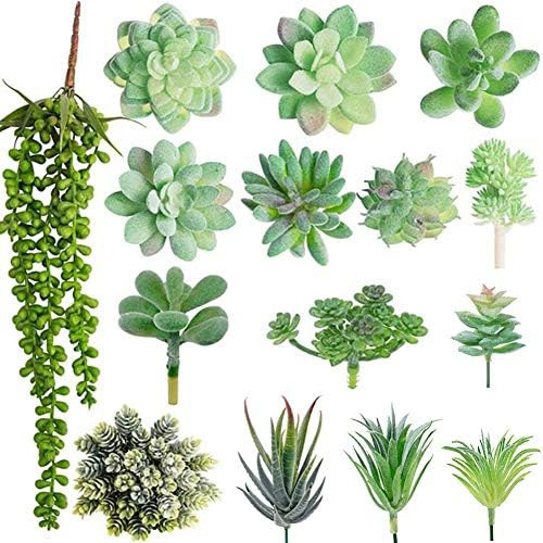 Vedeco Artificial Succulent Plants 15 Pcs Unpotted Fake Textured Succulent - Assorted Faux Cactus... | Amazon (US)