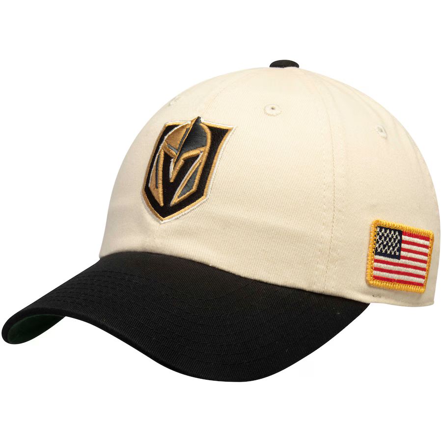 Vegas Golden Knights American Needle United Slouch Adjustable Hat - Cream/Black | Fanatics.com