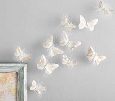 Rosegold Feather Butterflies | Pottery Barn Kids