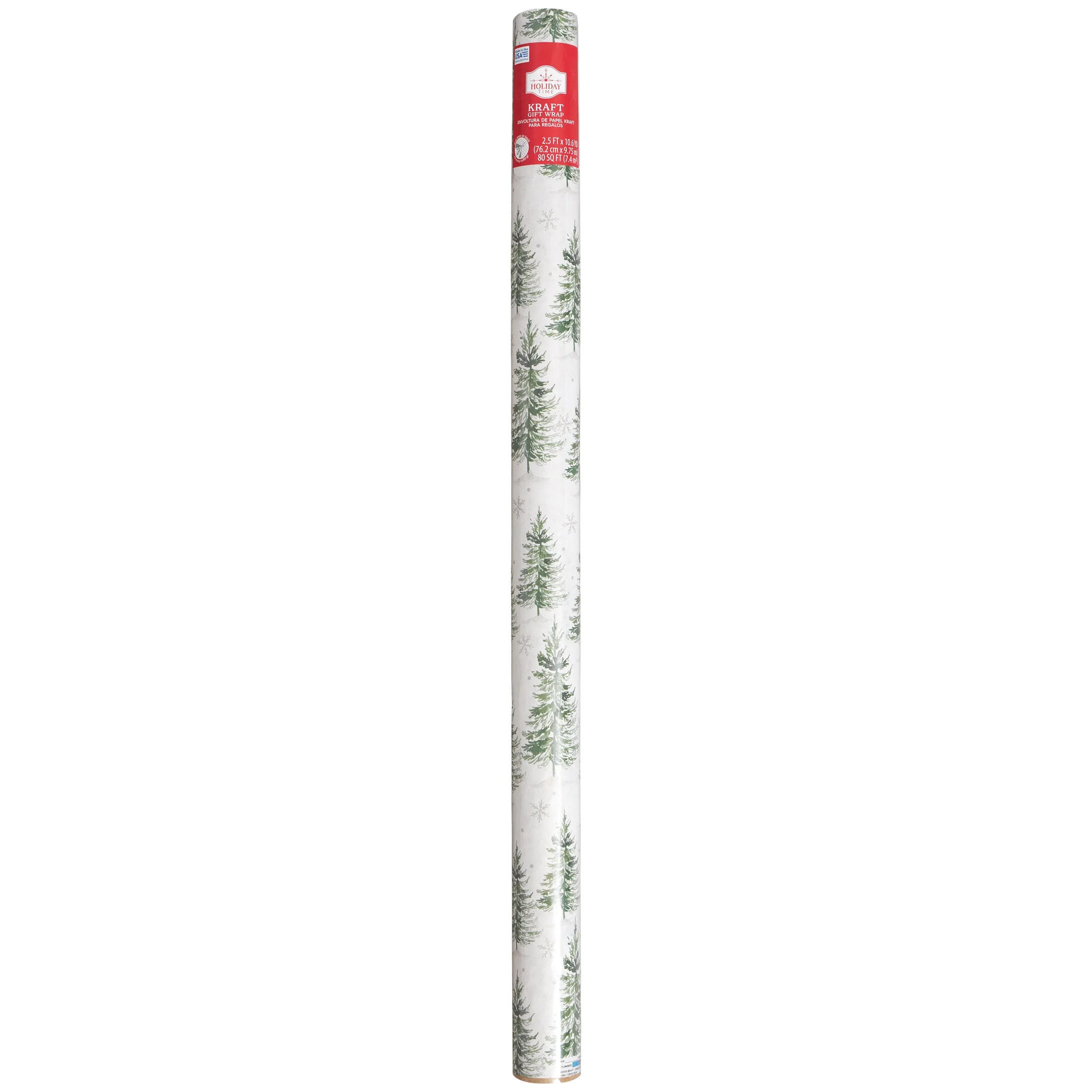 Christmas Tree Farm Green and White Christmas Gift Wrap (80 sq ft), by Holiday Time | Walmart (US)