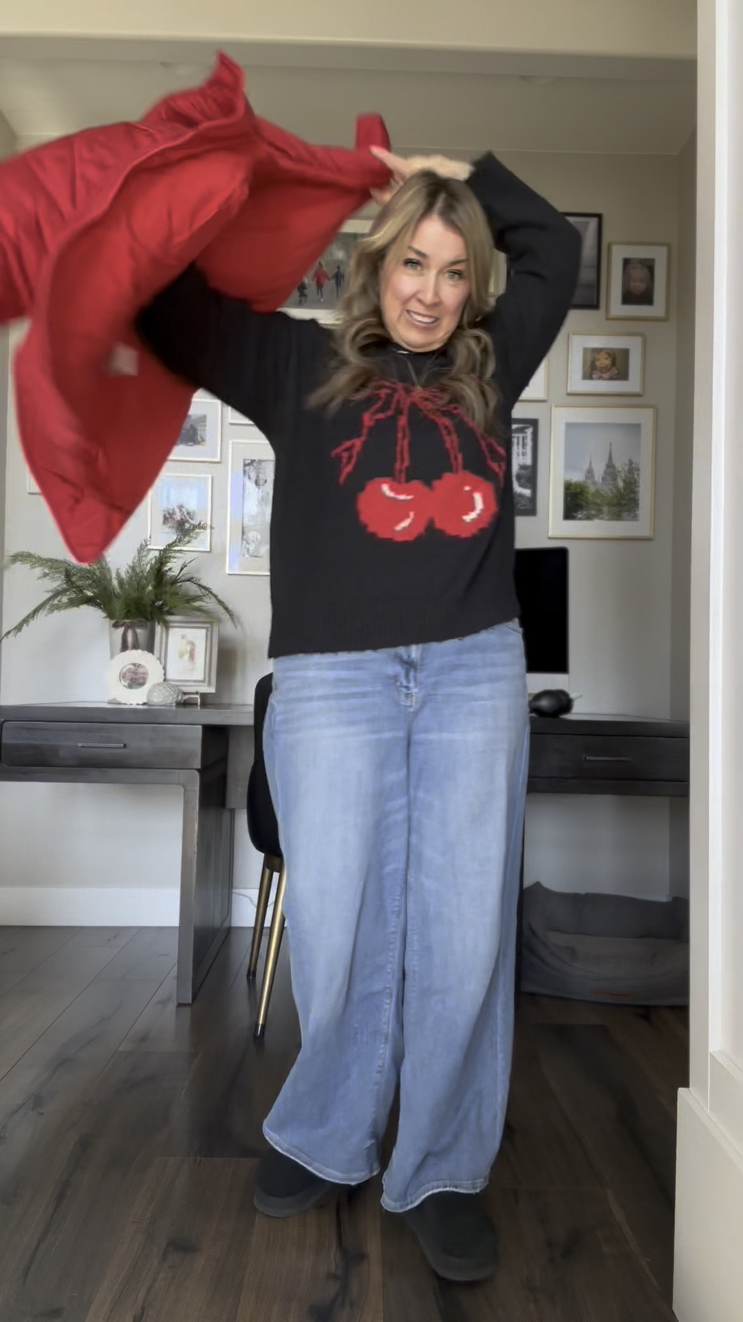 ✨ Cozy, stylish, and perfectly layered! ✨
This look is giving cherry on top vibes with the cutest graphic sweater, paired with wide-leg denim for that effortlessly chic feel. Add a pop of bold color with this red quilted jacket—perfect for staying warm and fashionable. 🍒❤️
Want to recreate this look? The key is layering pieces that are both comfortable and versatile. A bold jacket like this one is a must-have to brighten up any winter outfit while keeping you toasty.

👀 Tap the link in bio to shop the sweater and jacket—affordable, feminine style made easy! Or text “Shop” and ai will send you the link 
Who else is loving the bold-red trend this season? Let me know below! 👇

#AffordableStyle #WomenOver40 #FeminineFashion #LayeringForWinter #EffortlessStyle


#LTKGiftGuide #LTKHoliday

#LTKMidsize