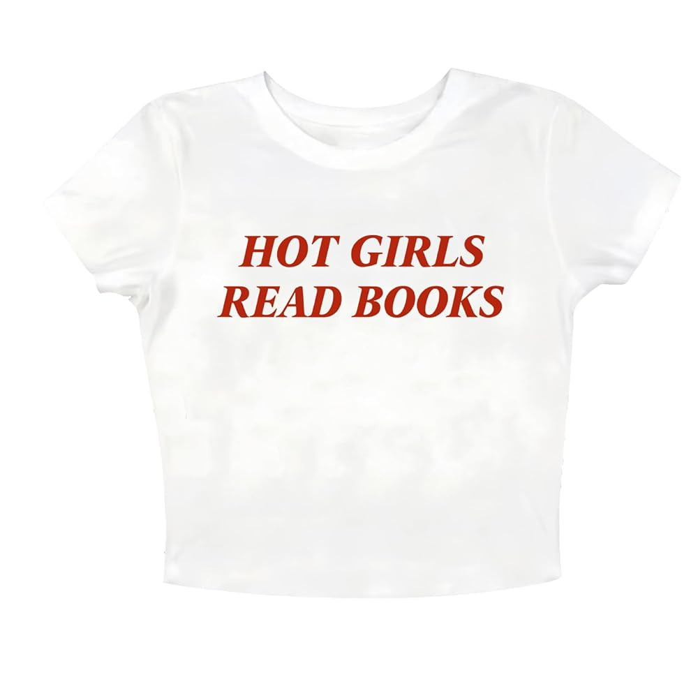 Hot Girls Read Books Crop Tops Girls Book Reading Lover T Shirt Bookish Crop Top | Amazon (US)