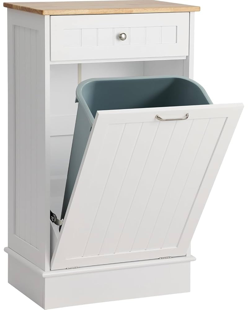 Tilt Out Trash Bin Cabinet Dog Proof Trash Can Holder Kitchen Island Without Garbage Bin or Tilt ... | Amazon (US)