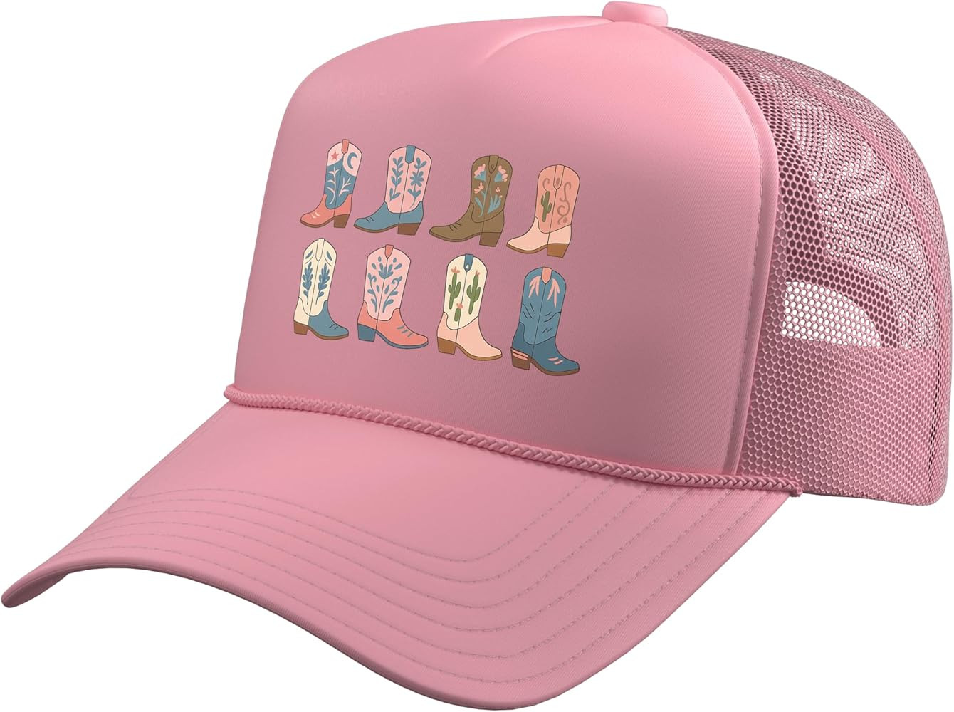 Cowgirl Boots Western Graphic for Women and Girls Country Trucker Hat with Adjustable Mesh Back | Amazon (US)