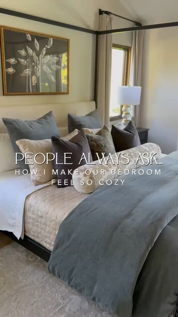 How I make my bedroom feel like a cozy little retreat 🤍
• don’t skip a cozy mattress topper
• affordable luxury sheets
• bamboo dream quilt (color: Sand)
• cozy cloud duvet (double fold always) color: Steel Blue
• intentionally layered pillows + a large lumbar to finish it off (size 9x48)
It’s all in the layers ✨

#LTKvlog #LTKSeasonal #LTKHome