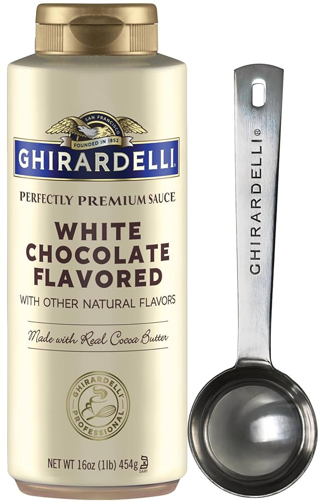 Ghirardelli White Chocolate Sauce, 16 Ounce Squeeze Bottle with Ghirardelli Stamped Barista Spoon | Amazon (US)