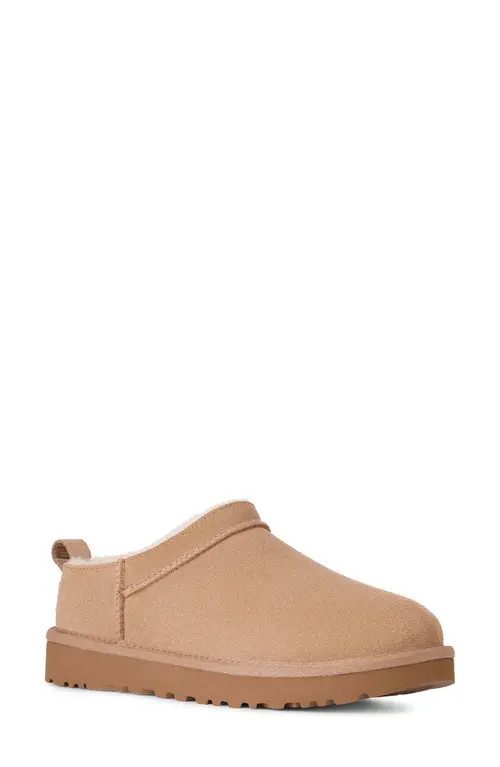 UGG(r) Classic Micro Genuine Shearling Lined Slip-On in Sand at Nordstrom, Size 11 | Nordstrom