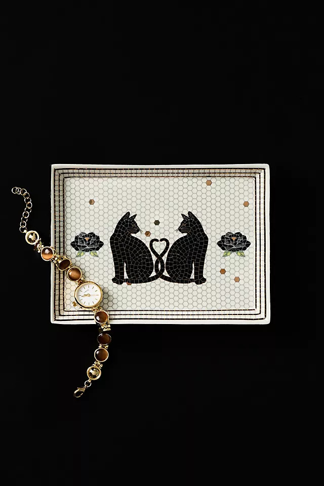 Bistro Tile 24k Gold Accent Halloween Vanity Tray | Anthropologie (US)