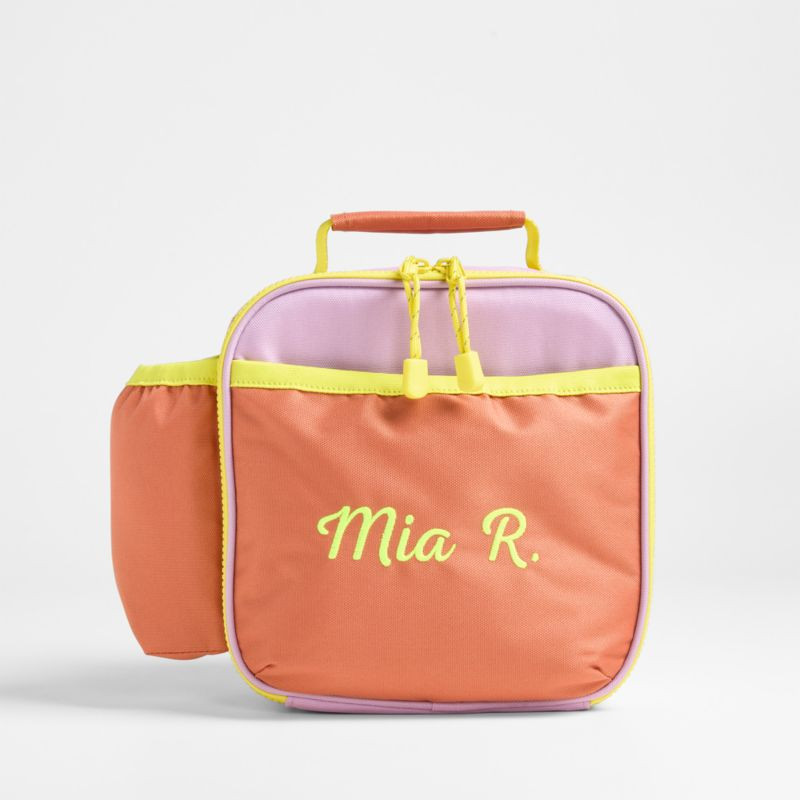 Colorblock Purple and Orange Soft Insulated Kids Lunch Box + Reviews | Crate & Kids | Crate & Barrel