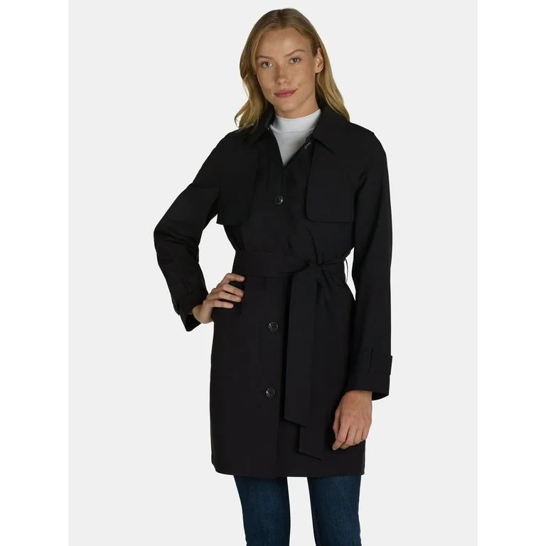 Time and Tru Women's and Women's Plus Trench Coat, Sizes XS-3X | Walmart (US)