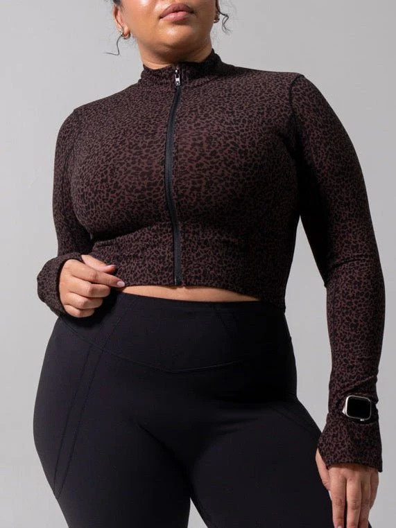 Rosa Waist Length Jacket - Leopard Print | Buffbunny Collection