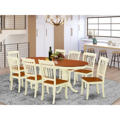 8 - Person Butterfly Leaf Solid Wood Dining Set | Wayfair North America
