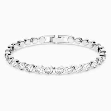 Tennis Bracelet, White, Rhodium plated | Swarovski (US)