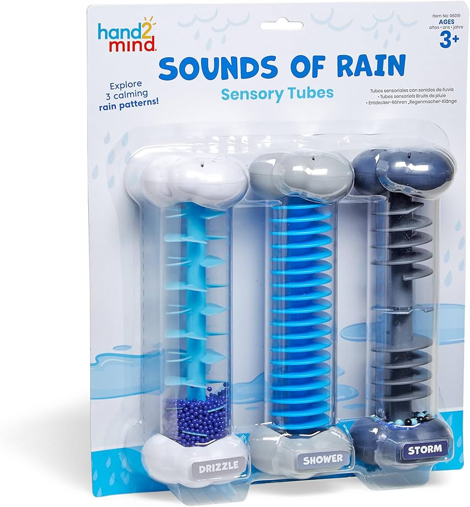 hand2mind Sounds of Rain Sensory Tubes, Rainmaker Fidget Tubes, Weather Toys, Rain Stick Instrume... | Amazon (US)