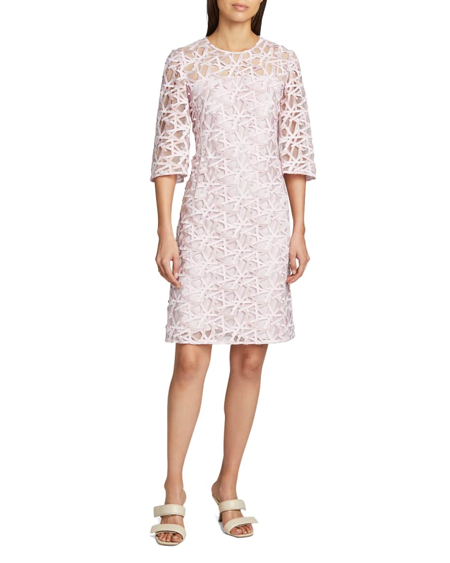 Akris Metallic Cut-Up Sheath Dress | Neiman Marcus