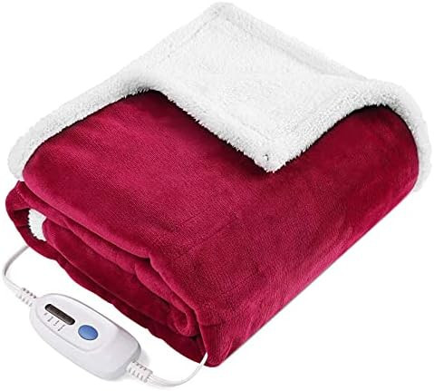Electric Blanket Heated Throw Flannel & Sherpa Fast Heating Blanket 50" x 60", ETL Certification wit | Amazon (US)