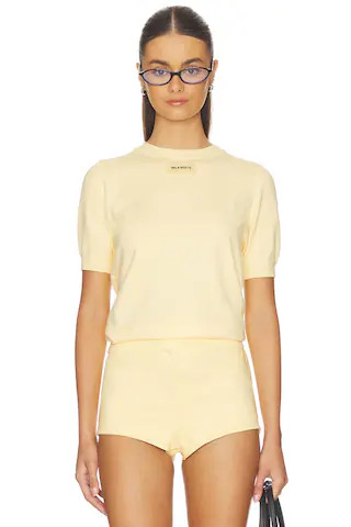 Milkwhite Short Sleeve Sweater in Pale Yellow from Revolve.com | Revolve Clothing (Global)