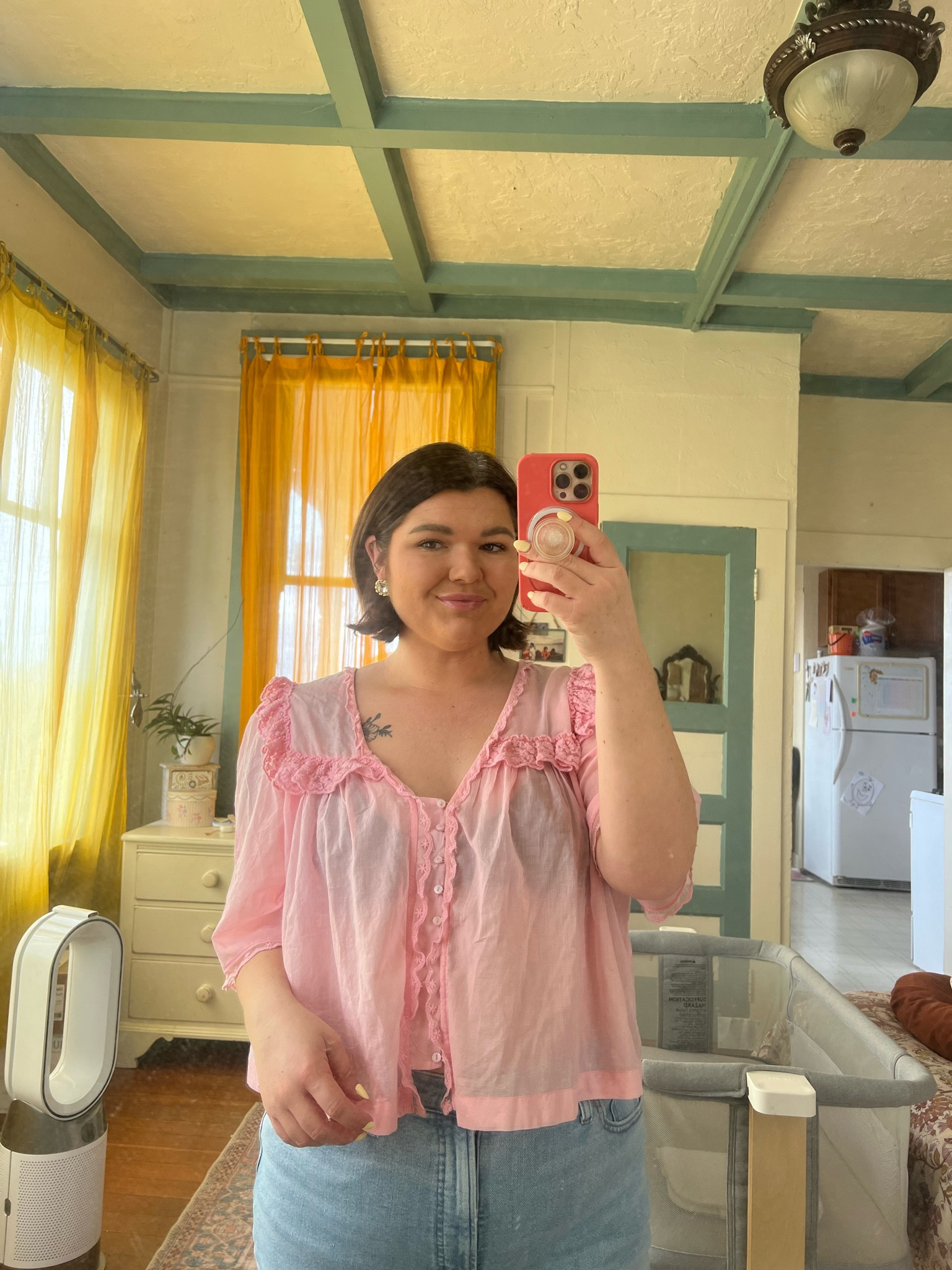 Mama got ready today! Got these new earrings from anthro and this top from free people (large) for my birthday  

#LTKSeasonal #LTKmidsize #LTKfindsunder100