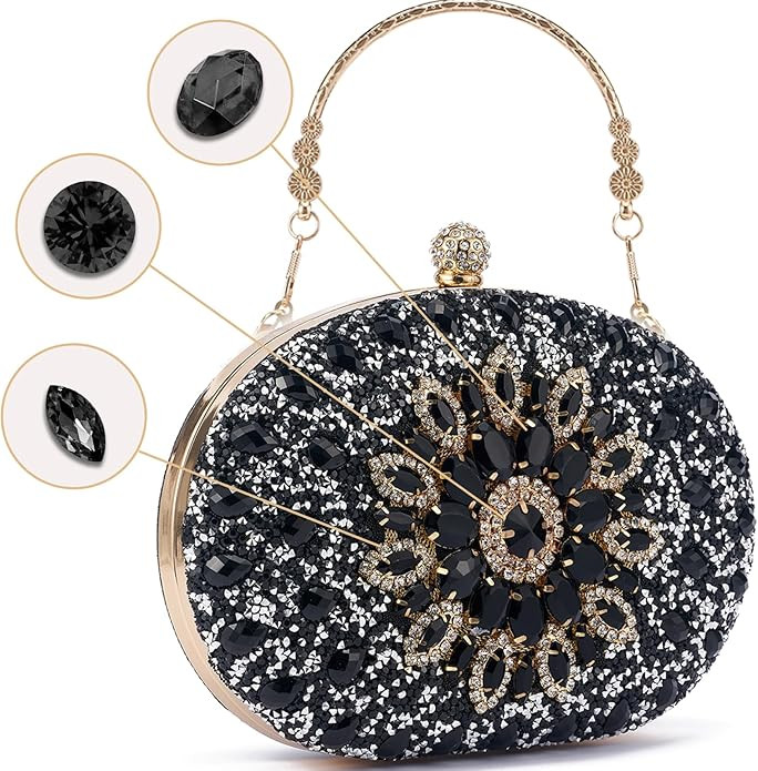 Sparkly Women's Evening Clutch Purses Rhinestone Bag Luxury Handbags For Weddings Formal Prom Par... | Amazon (US)