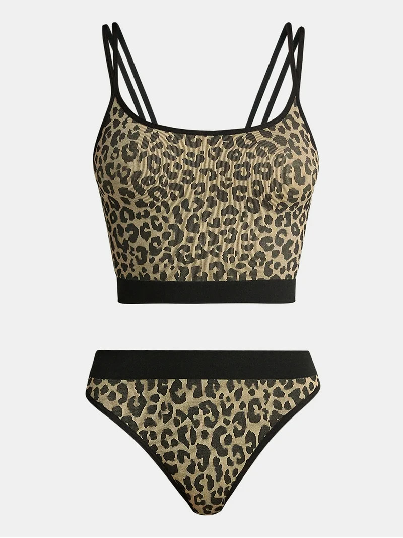 No Boundaries Women’s Seamless Cami Bra & Thong Panty Set, Sizes XS–XXXL | Walmart (US)