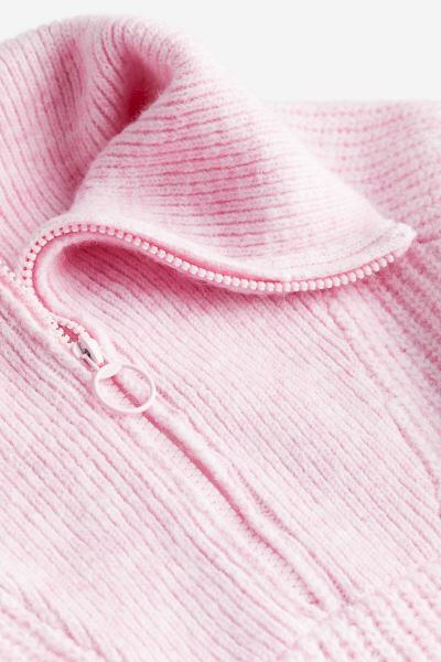 Oversized Half-zip Sweater - Light pink - Ladies | H&M US | H&M (US + CA)