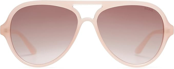 SOJOS Retro Polarized Aviator Sunglasses Womens Mens Classic Double Bridge Sun Glasses SJ2201 | Amazon (US)
