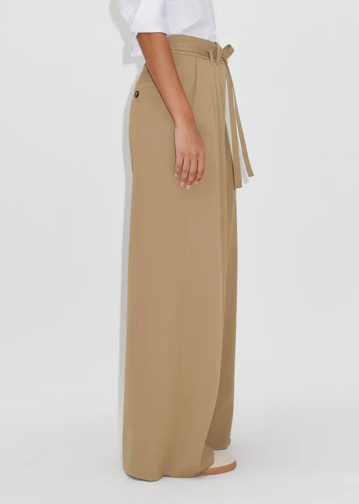 High-Waisted Pleated Wide-Leg Trouser + Belt | ME + EM