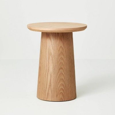 Round Wood Pedestal Accent Side Table - Hearth & Hand™ with Magnolia | Target