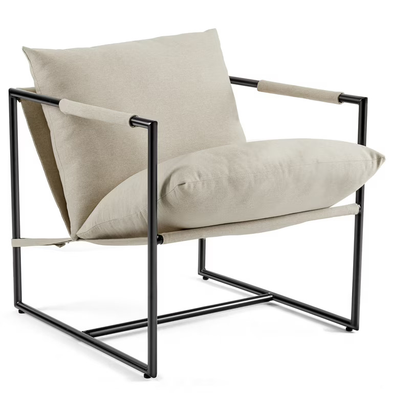 Unikome Basic Livingroom Sling Accent Arm Chair Morden Chair Metal Lounge Chair, Metal Framed Arm... | Walmart (US)