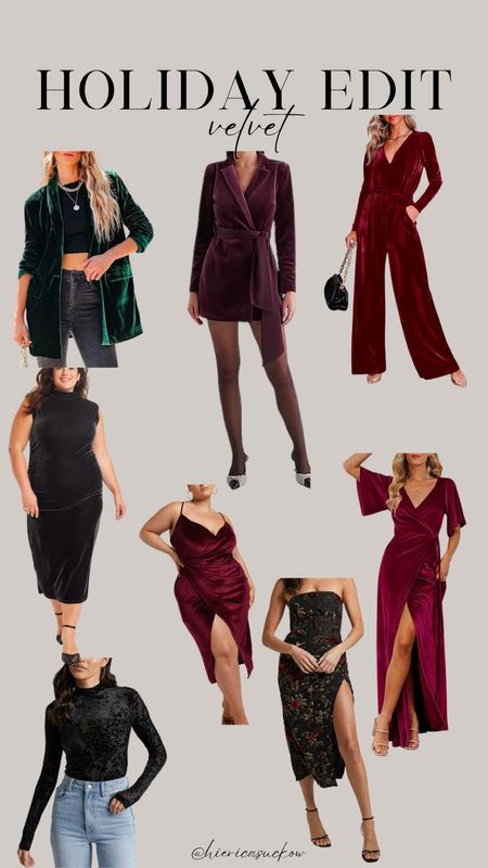 Obsessed with these velvet looks😍.

Velvet, Velvet Dress, Holiday Dress, Jumpsuit, Formal wear, Seasonal dress, cocktail, NYE, New Years, Christmas Outfit, Going out, Midsize Fashion.

#LTKmidsize #LTKSeasonal #LTKHoliday