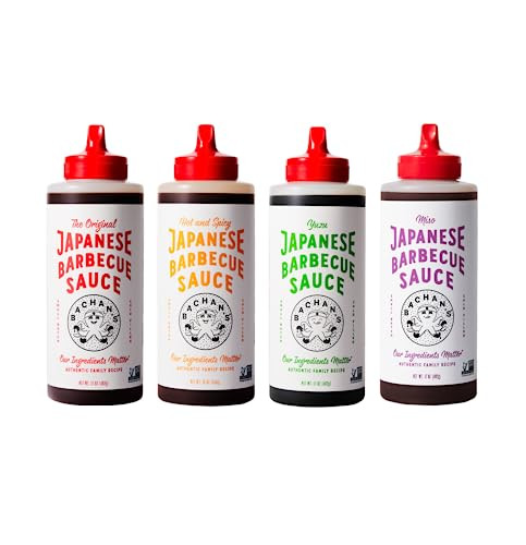 Bachan's Japanese Barbecue Sauce 4 Pack - 1 OG, 1 Hot and Spicy, 1 Citrus Yuzu, 1 Miso, BBQ Sauce for Wings, Chicken, Beef, Pork, Seafood, Noodles, and More. Non GMO, No Preservatives, Vegan, BPA free | Amazon (US)
