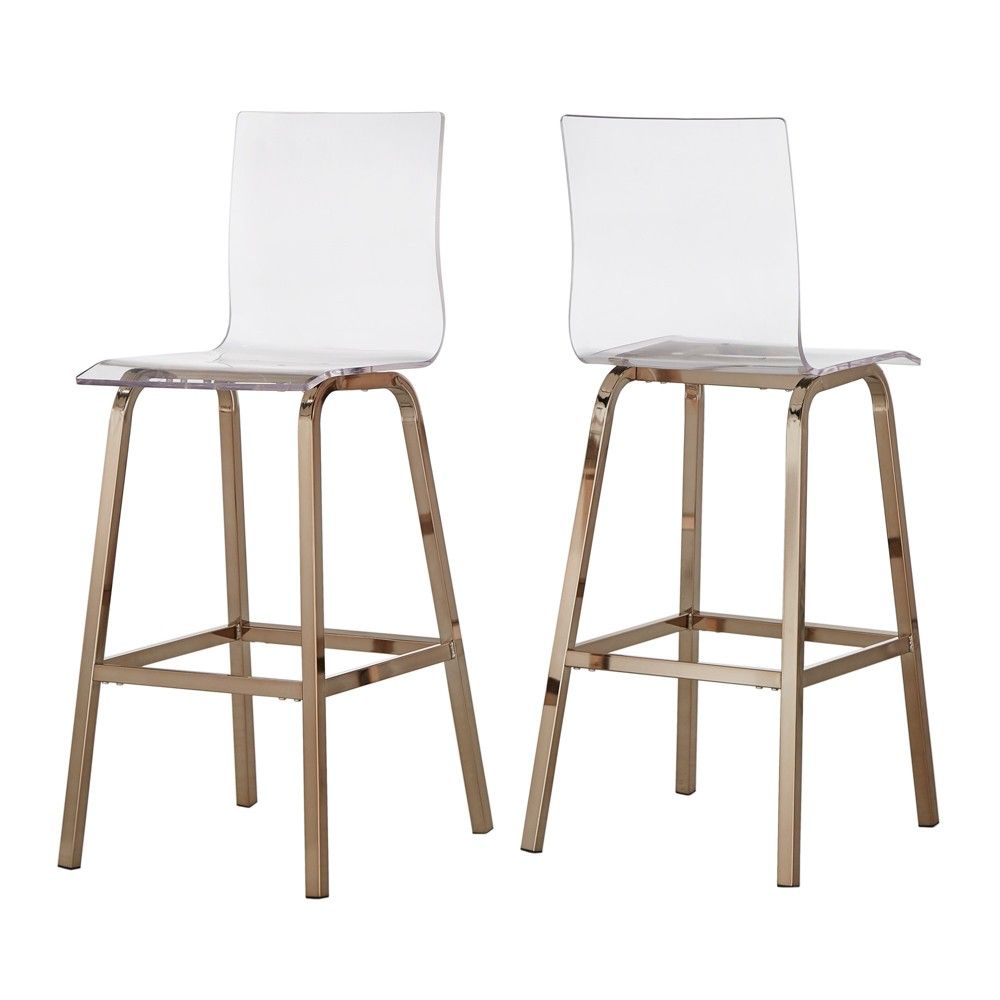 Set of 2 29"" Alta Modern Barstools Champagne Gold - Inspire Q | Target