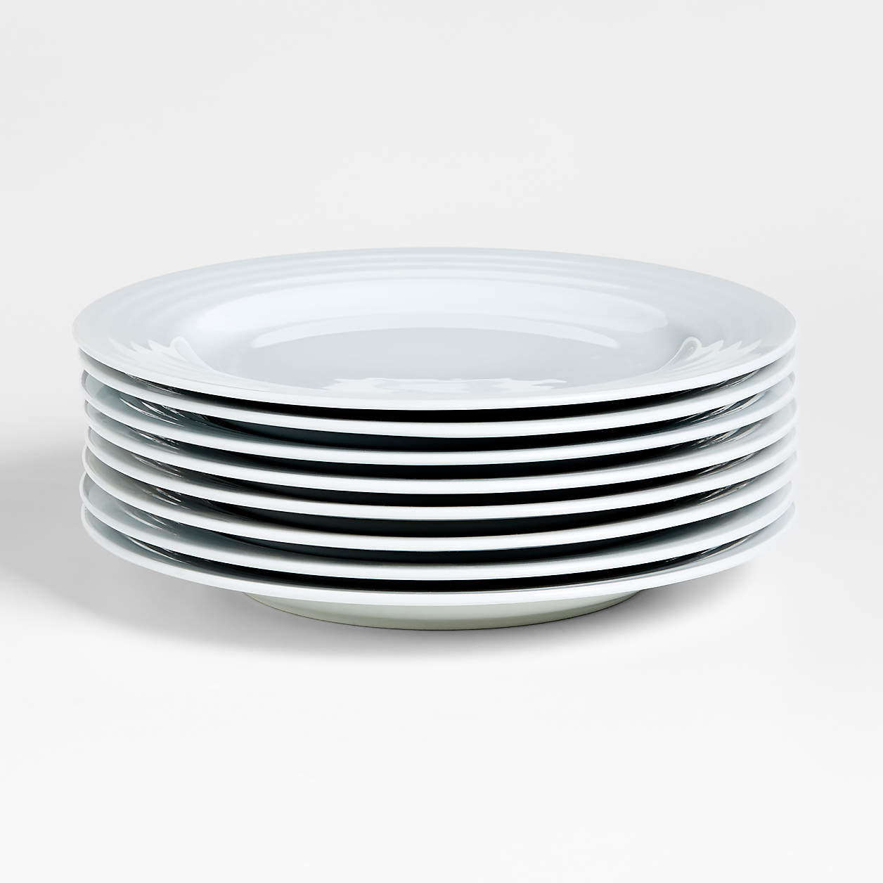 Roulette White Dinner Plates, Set of 8 + Reviews | Crate & Barrel | Crate & Barrel