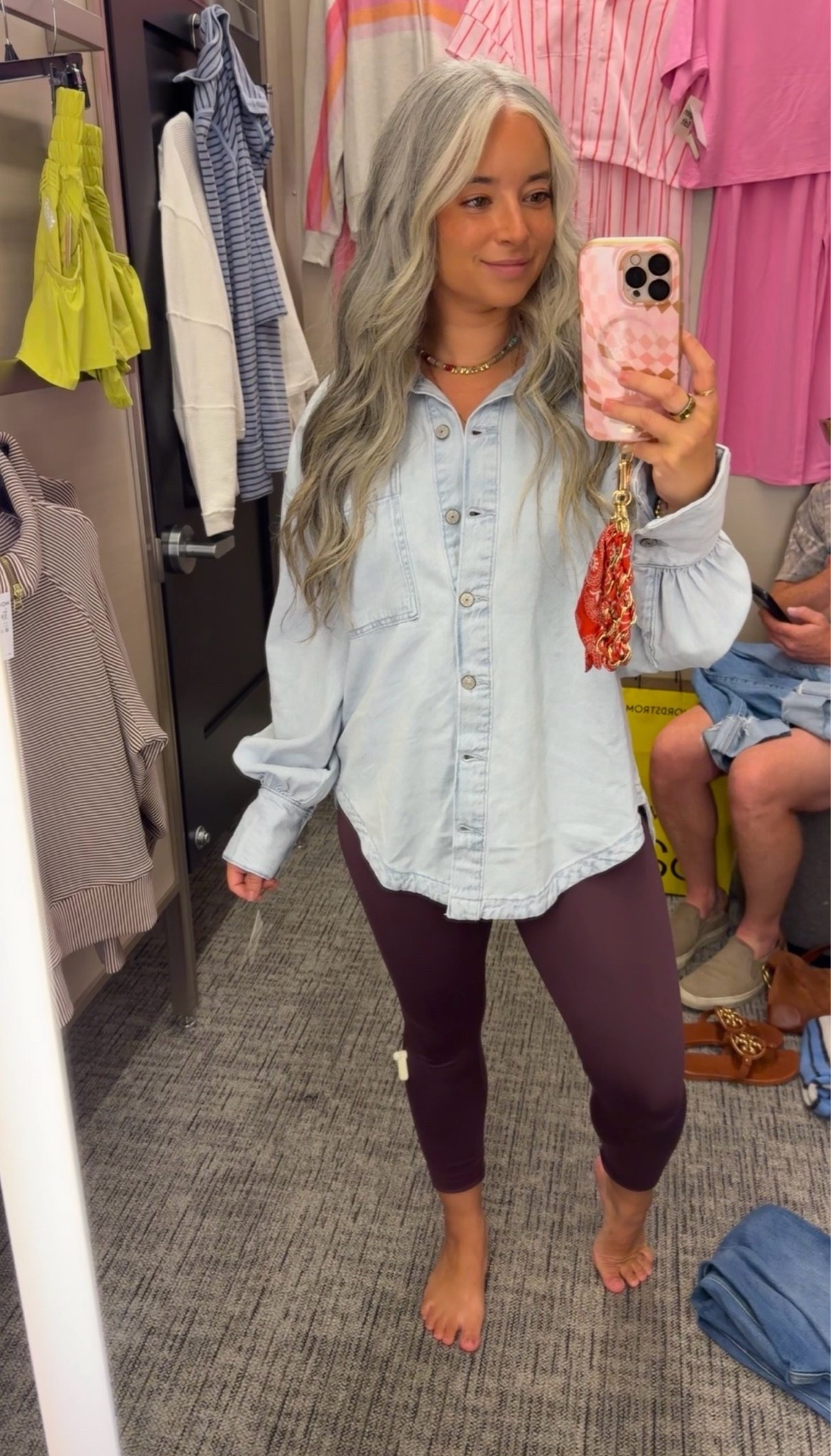 Nordstrom anniversary sale! Free people denim button down. Varley leggings wearing a size small.

#LTKootd #LTKSaleAlert #LTKPetite