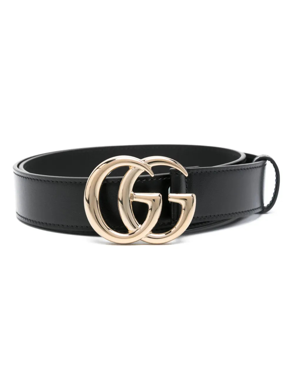 Gucci Double G-buckle leather belt - Black | Farfetch Global