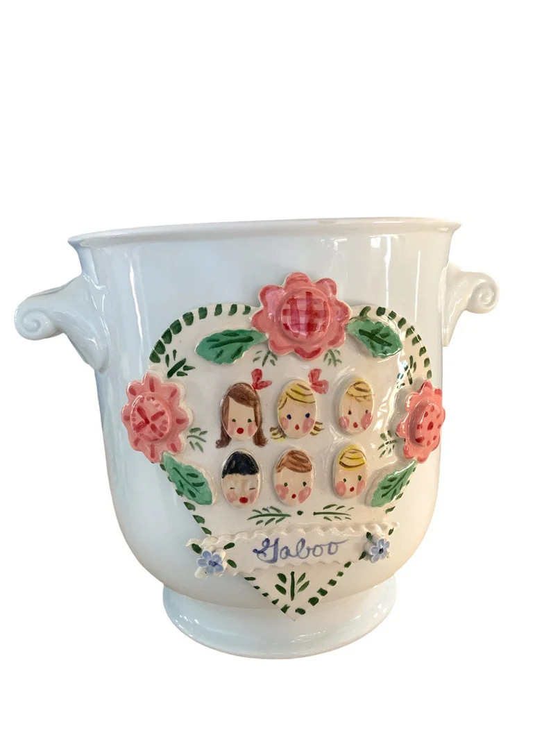 Cache Pot With Heart and Children's Faces - Etsy | Etsy (US)