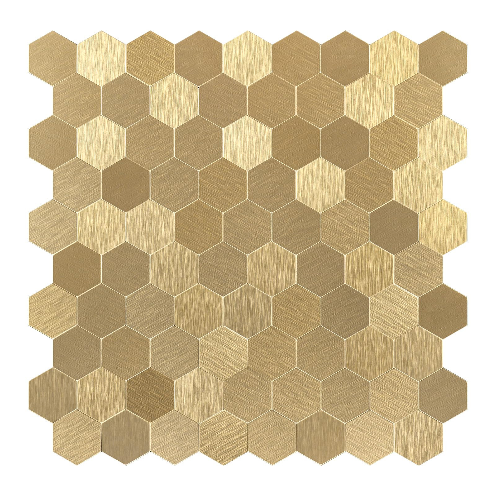 Hexagon Peel and Stick Metal Backsplash, 10-Sheet Peel and Stick Tiles Hexagon Mosaic Tile Stick ... | Amazon (US)