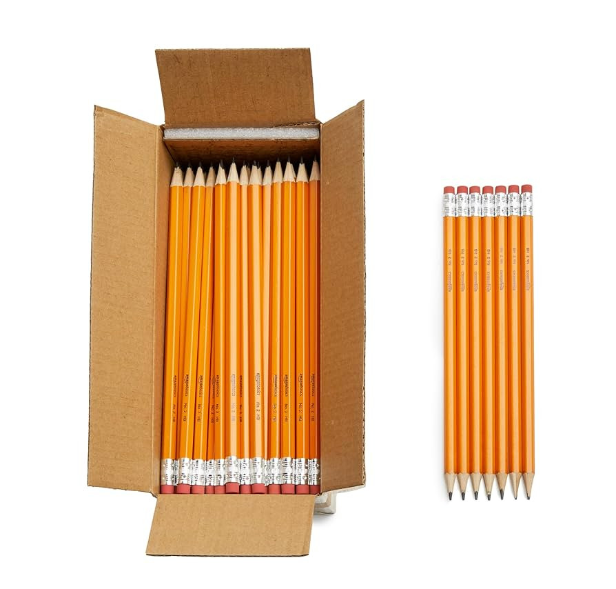 Amazon Basics Wood-Cased #2 Pencils, Pre-sharpened, HB Lead Bulk Box, 150 Count, Yellow | Amazon (US)