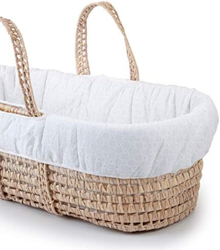 Tadpoles Moses Basket & Bedding Set, Eyelet, White, One-Size | Amazon (US)